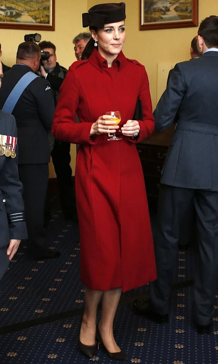 Catherine, Duchess of Cambridge and Prince William, Duke of Cambrige attend a reception following the ceremony marking the end of RAF Search and Rescue (SAR) Force operations during a visit to RAF Valley