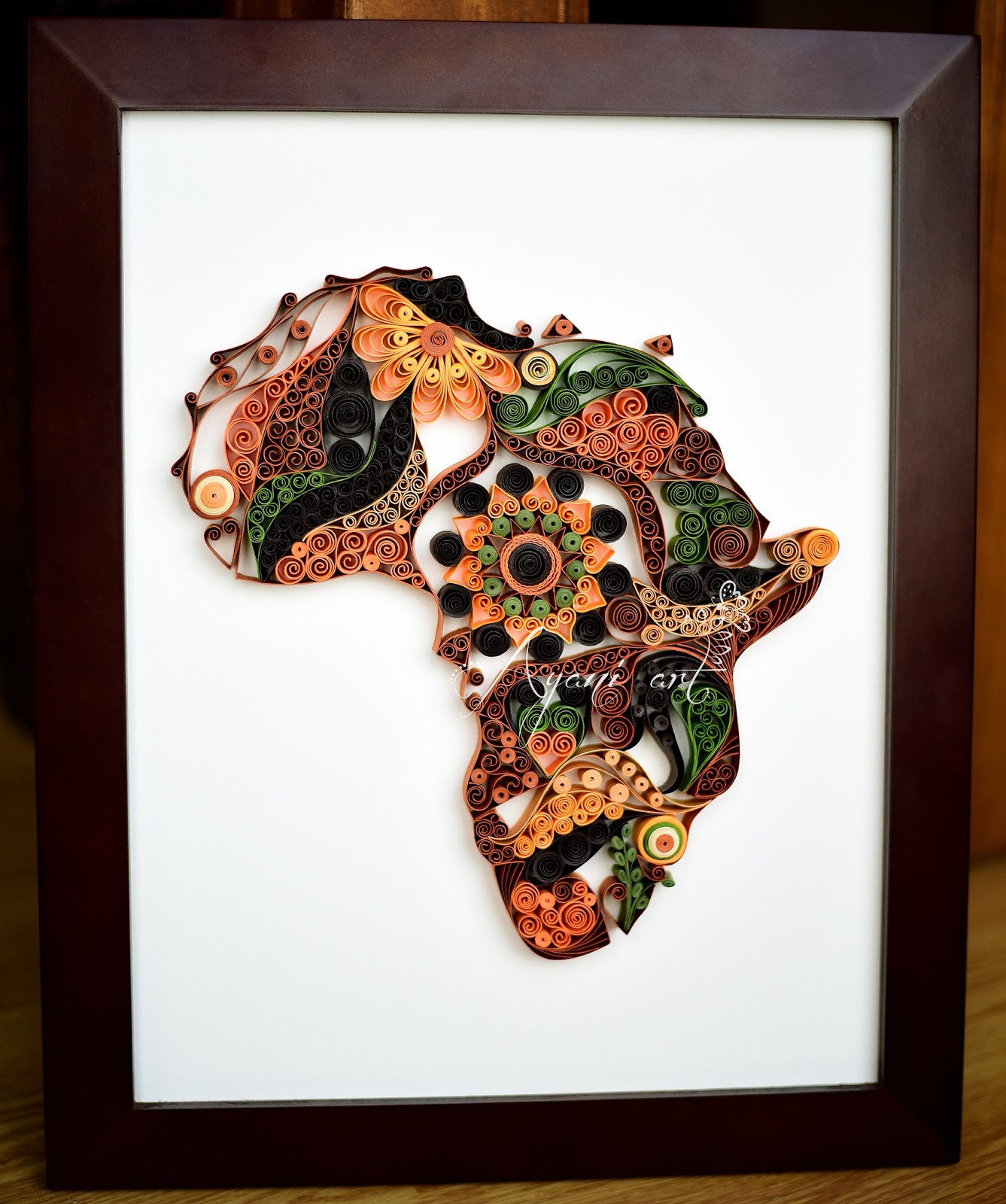 Ayani art Quilling Africa Map