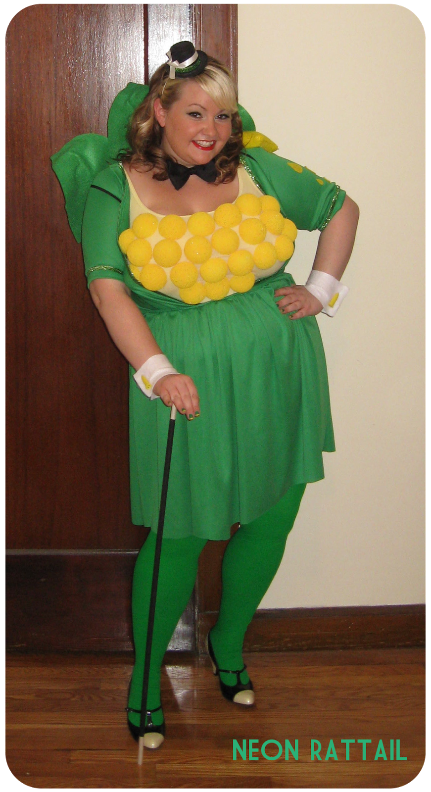DIY (Dancing) Corn on the Cob Costume Neon Rattail