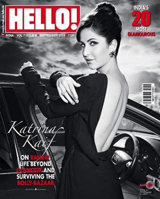 Katrina Kaif on the cover of Hello! India's Most Glamorous September 2013 issue 