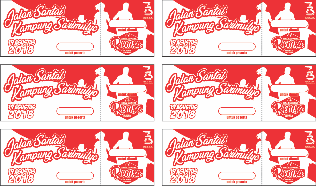 JASA DESAIN GRAFIS DONIBODONG: Desain Tiket Jalan Santai