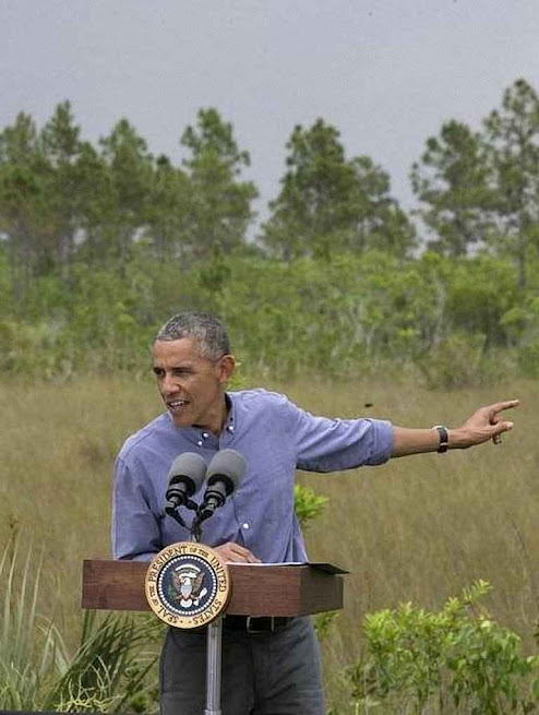 No Dia da Terra, nos Everglades da Florida, o presidente Obama apontou para catástrofes assustadoras que ele vê chegando de modo iminente