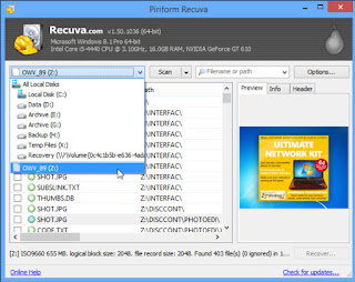 Recuva portable screenshot