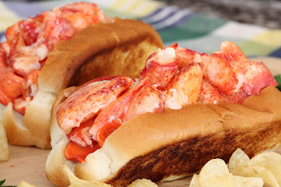 Hot Lobster Roll with Butter New England Style