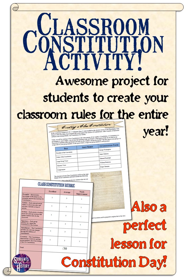 Students of History Constitution Day and Class Constitution Lesson Plan