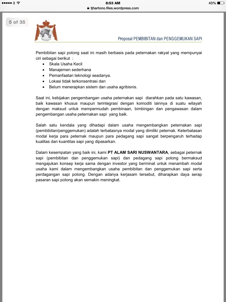 Proposal Penggemukan Sapi Soft Educaiton