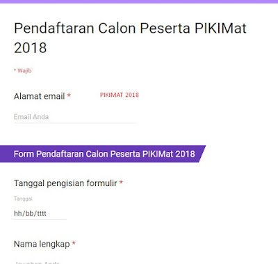 Juknis Diklat Nasional Matematika PIKIMAT Tahun 2018 Jenjang SD, SMP, SMA, SMK Sederajat
