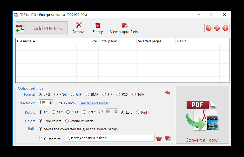 Pdf to jpeg on pc