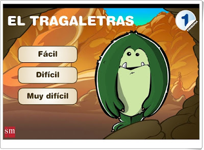 "El tragaletras" (Juego de ortografía y vocabulario de Primaria"