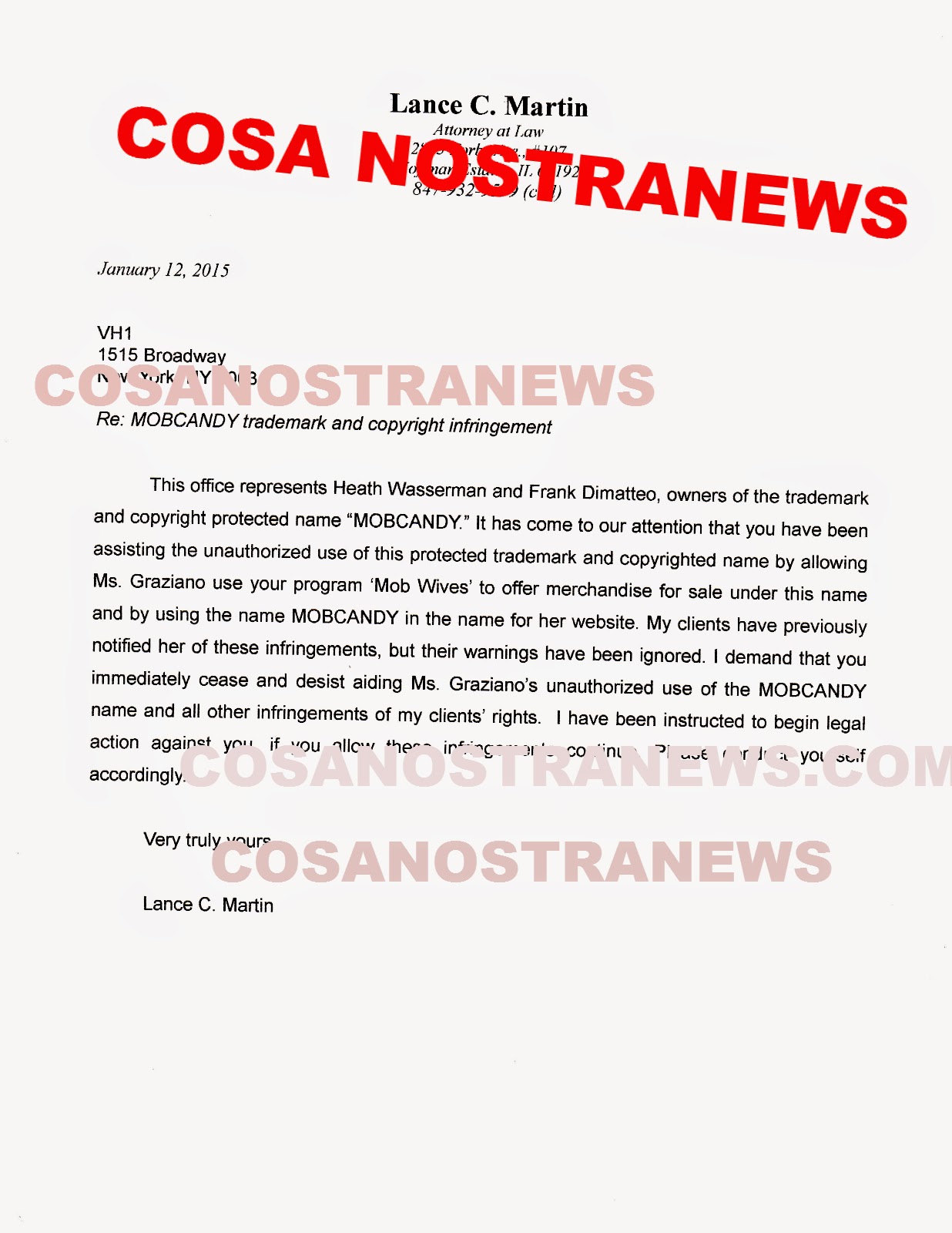 Jenn Graziano VH1 Served Cease and Desist Letter Jenn Graziano VH1 Served Cease and Desist Letter