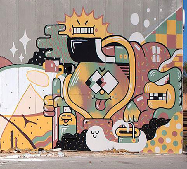 Brand New Street Art Collaboration By Aryz, Vino and Gr170 Somewhere in Spain. 2
