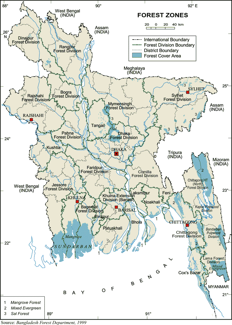 Forest Zones Map Bangladesh