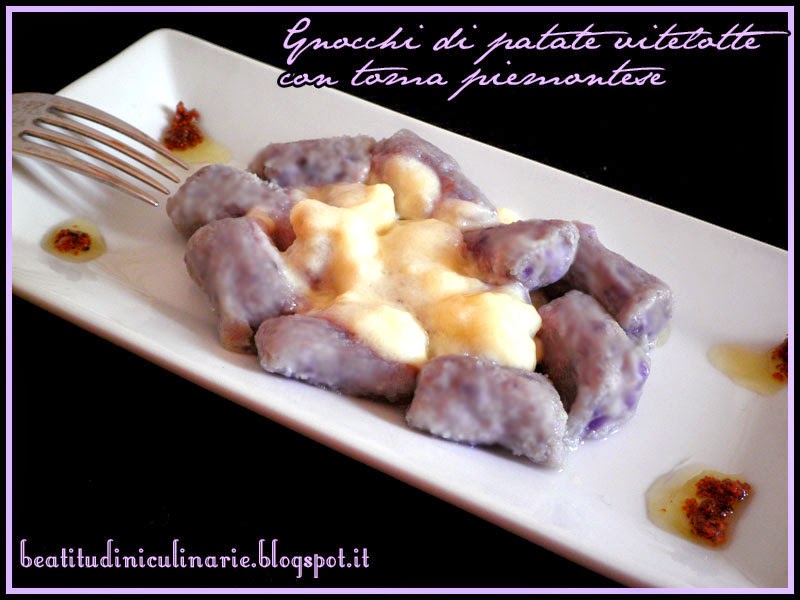 gnocchi di vitelotte con crema di toma piemontese