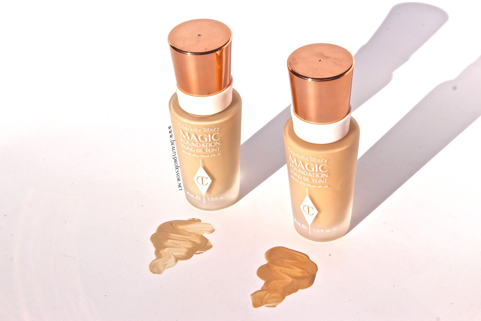 Beauty Professor Charlotte Tilbury Magic Foundation Swatches of ALL
