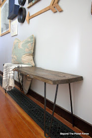 Live Edge Hairpin Leg Bench rustic industrial bench or coffee table