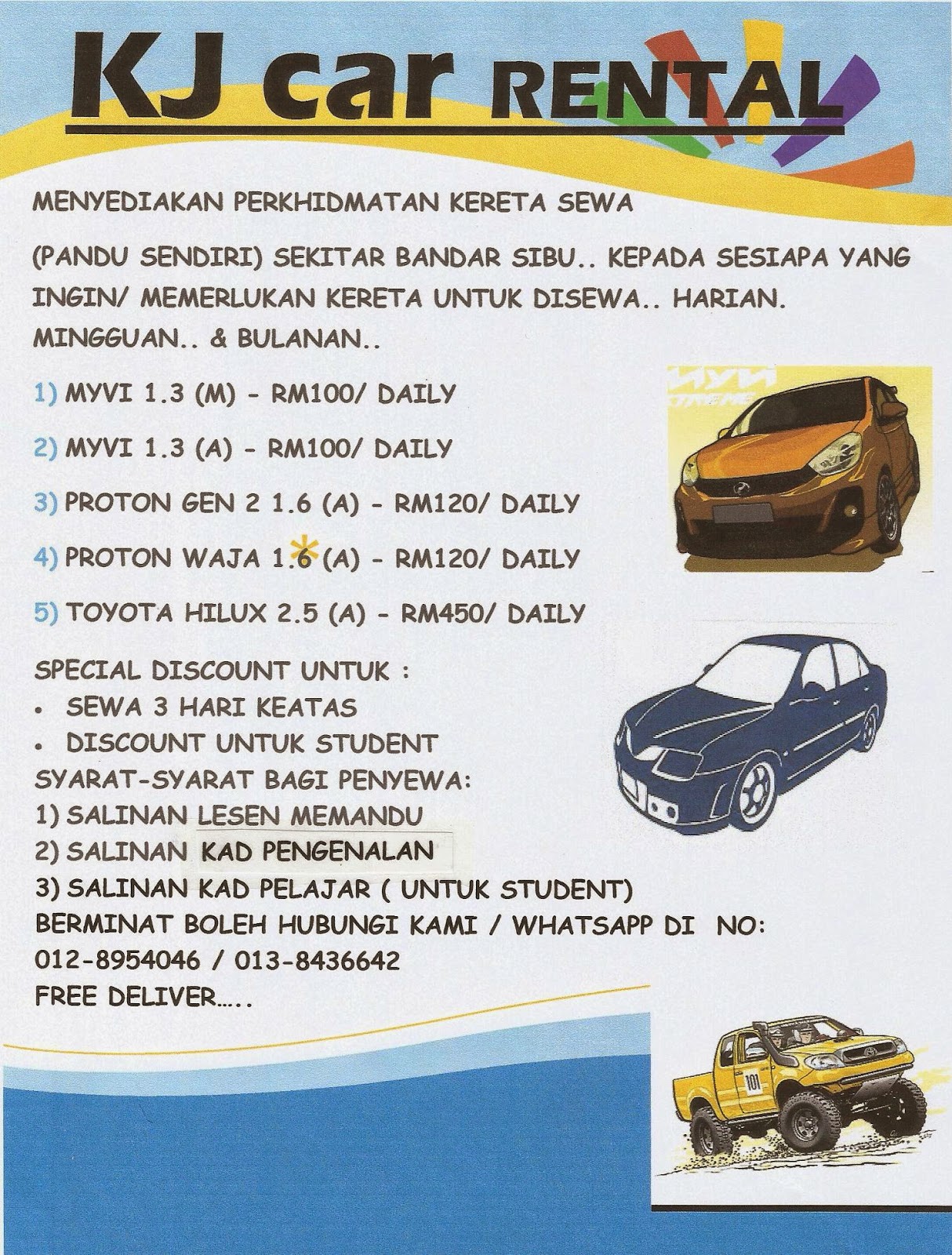 SIBU CAR RENTAL / KERETA UNTUK DISEWA SIBU SARAWAK