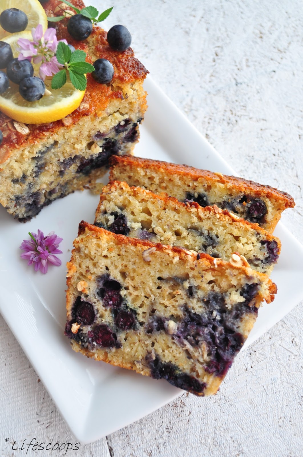 Life Scoops Lemon Blueberry Oatmeal Bread