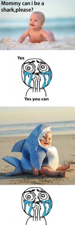 Cute Baby Wants To Be A Shark - Yes Yes You Can!