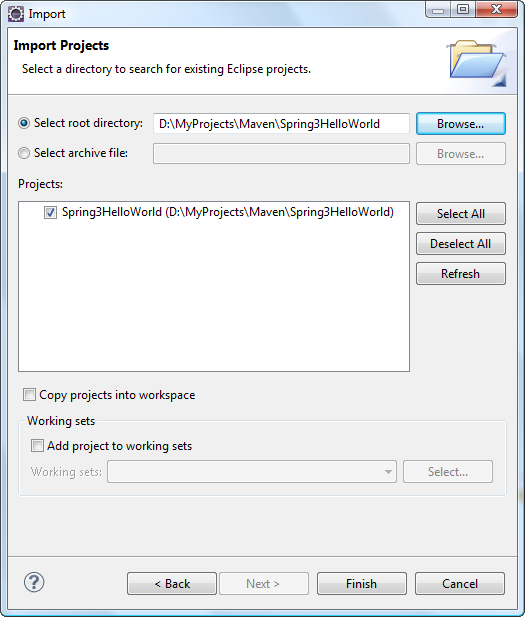 Select Project. Eclipse content. Selected Project. Apache PDFBOX. Import directory