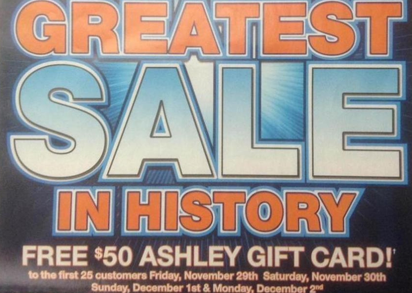 Black Friday Freebies 2013 Free Ashley Furniture 50 Gift Card
