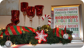 Christmas merry banner burlap bunting garland stocking decor something request order custom Richly Blessed: Christmas Mantle Decor + Free Printables {Noel, Peace