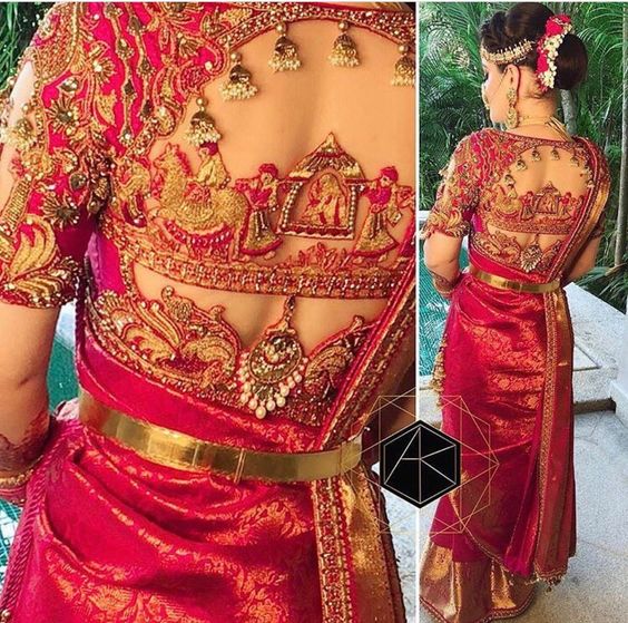 15 Unique Blouse Designs For Wedding Saree - Candy Crow
