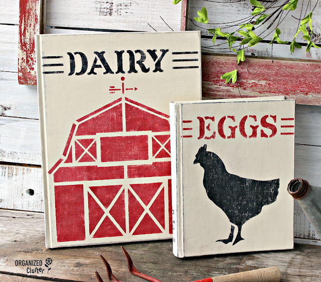 Upcyled & Stenciled  Farmhouse Style Thrift Shop Books
