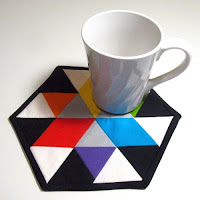 hexagon color wheel mug rug two