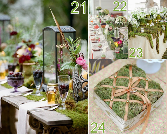 Table craft ideas using moss