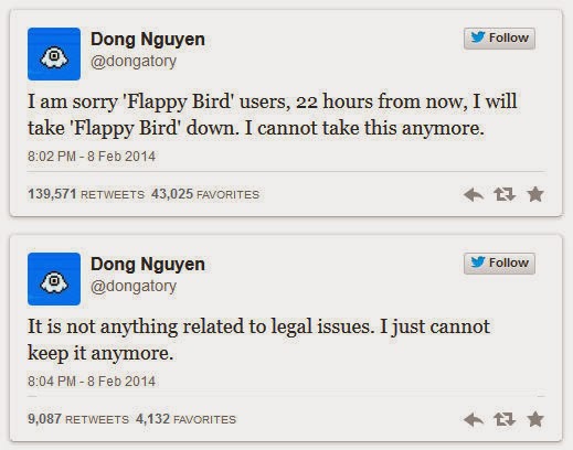 Flappy Bird, Flappy Bird victim of its success, Vietnamese developer, free apps, 