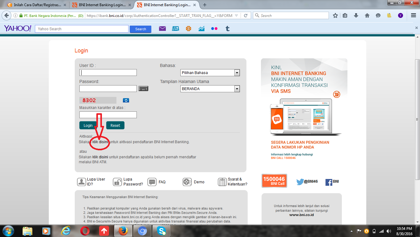 cara antivasi BNI internet banking - panduanteknologi.com