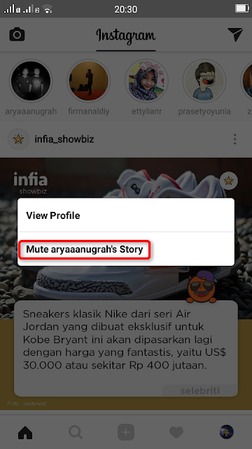 Cara Menghilangkan Instagram Stories Seseorang (Mute/Unmute)