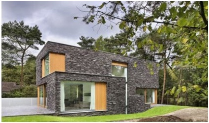House facades made of stone