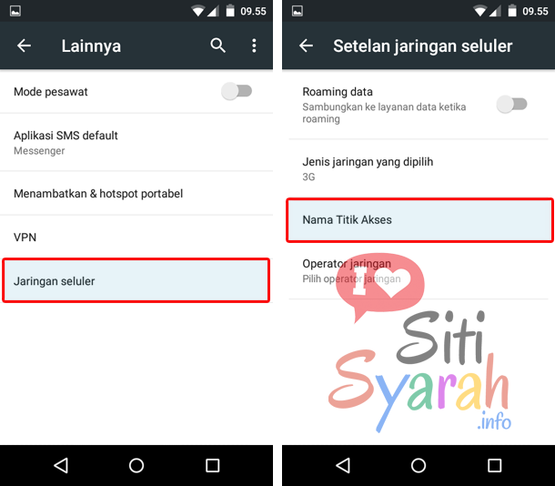 setting apn android
