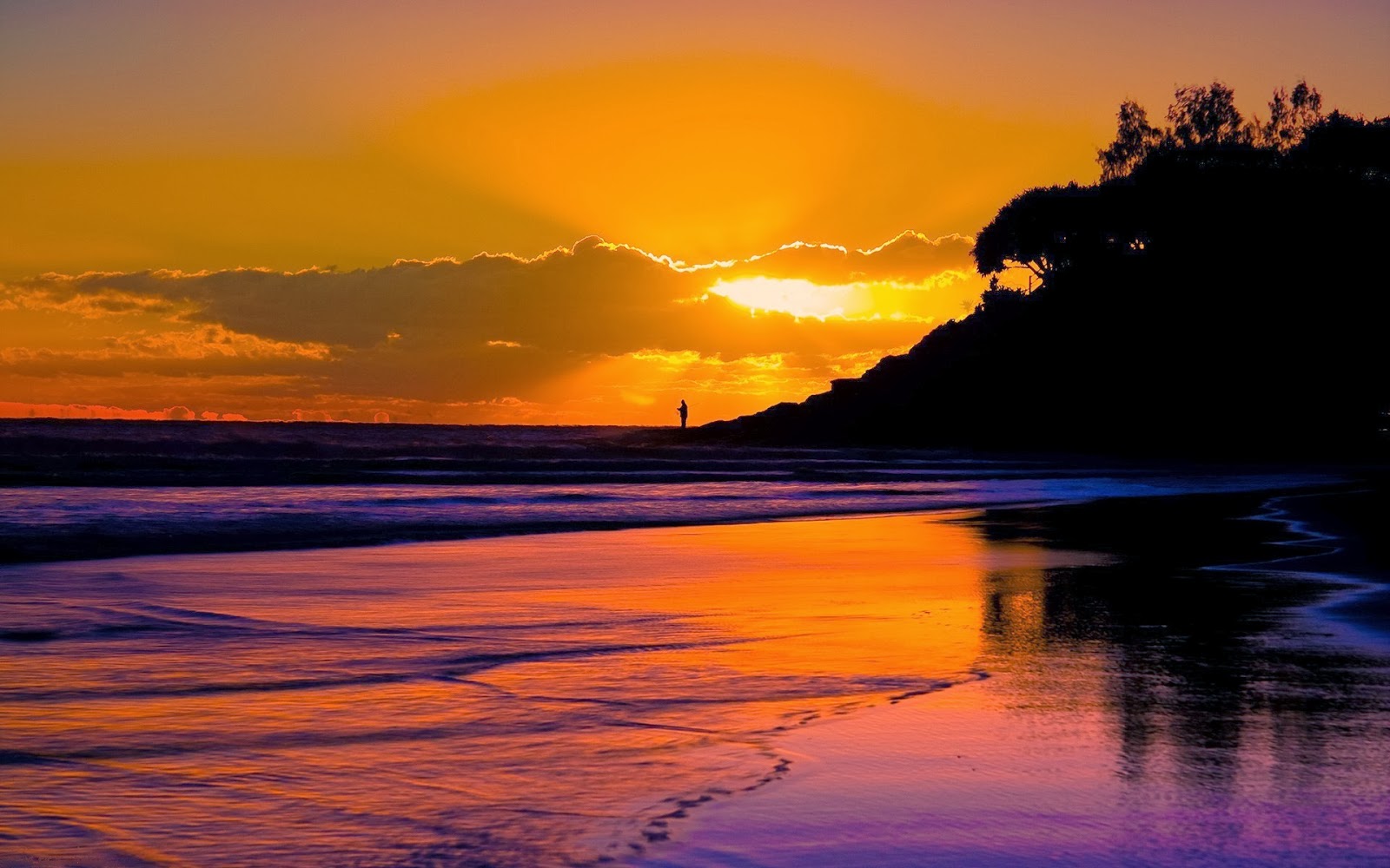 Gambar Pemandangan Waktu Senja Di Tepi Pantai Bagikan Contoh