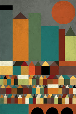 geometric shaped abstract of a city