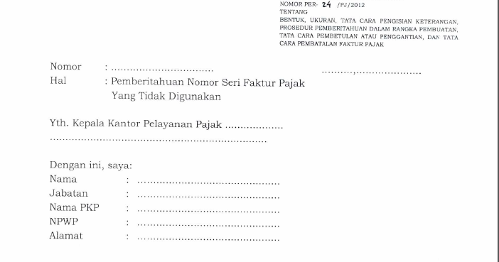 Contoh Surat Faktur Pajak Yang Tidak Digunakan Kerkoso
