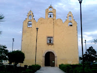 Iglesia Telchac Pueblo Yucatan Mexico