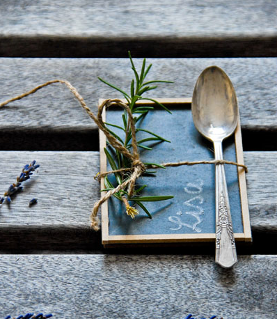 Sweet mini chalkboard place setting, by Funky Time, featured on Funky Junk Interiors