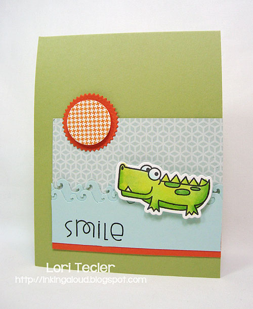 Smile Crocodile card-designed by Lori Tecler/Inking Aloud-stamps from Paper Smooches