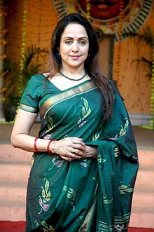 Hema malini in green saree looking very beautiful