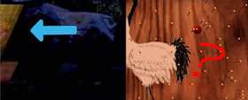 Left: a close-up of the image. Right: a Lucky Hit board from Shenmue II.