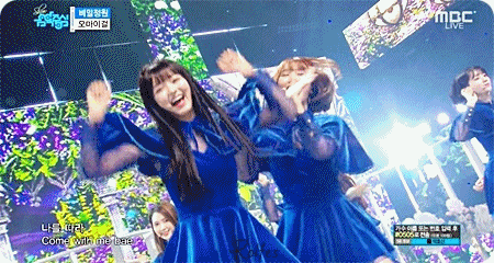 마법소녀 느낌의 오마이걸 인기가요 비밀정원 무대.gif | 인스티즈