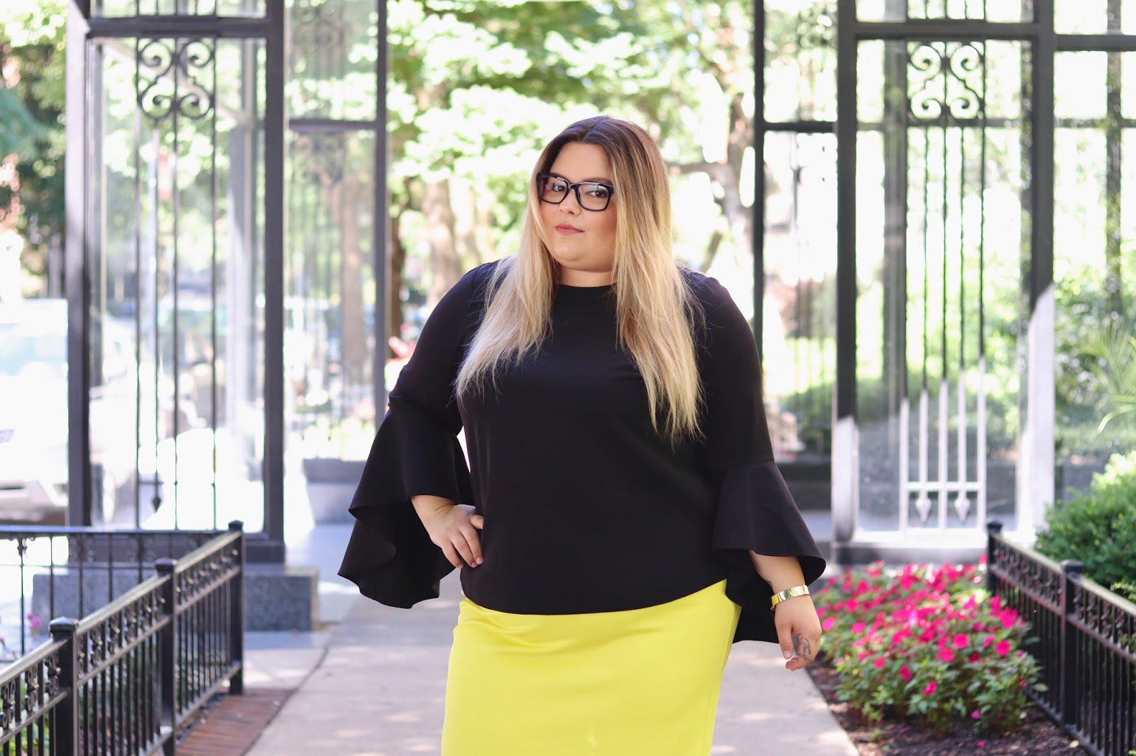 eloquii, chicago, Chicago fashion, natalie craig, natalie in the city, plus size office attire, plus size professional attire, plus size fashion blogger, affordable plus size fashion, eloquii Chicago, curves and confidence, midwest, plus size neoprene, blogger review