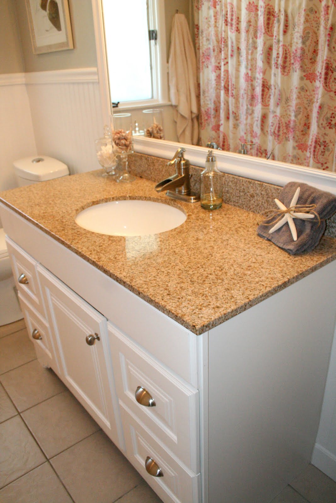 * Remodelaholic * No More Pink Tile Bathroom Remodel