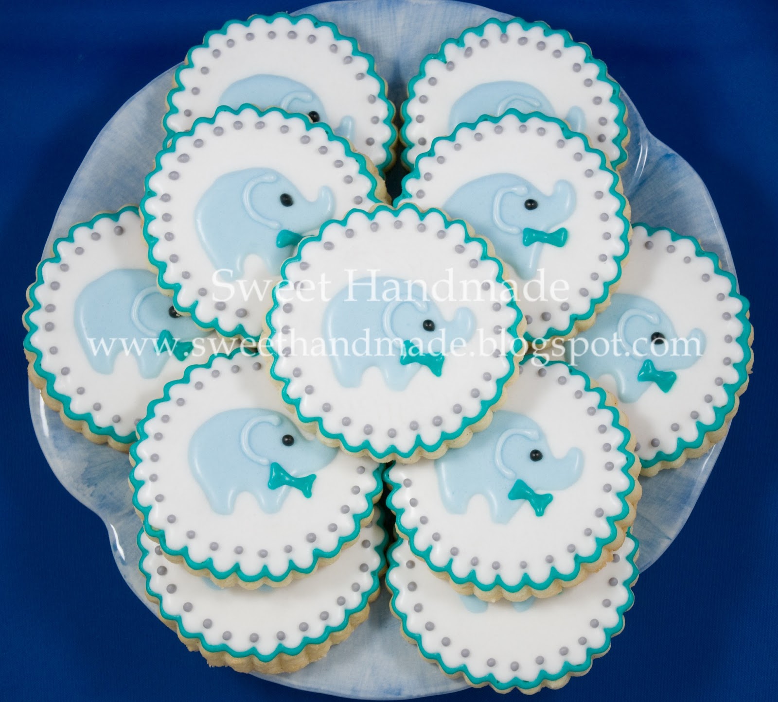 Sweet Handmade Cookies Baby Shower Cookies with an Elephant Theme