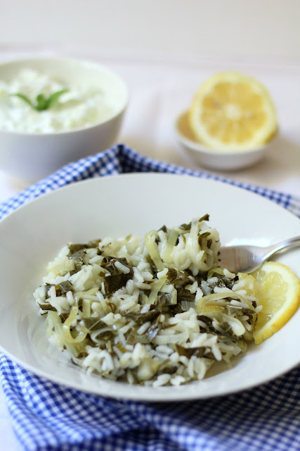 risotto con foglie di vite