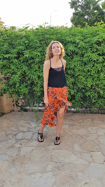 falda flores handmade