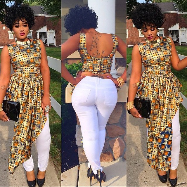 latest ankara tops on jeans 2018