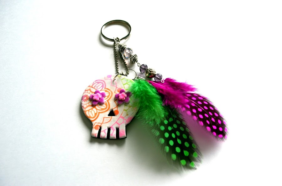 calavera mexicana en arcilla polimérica